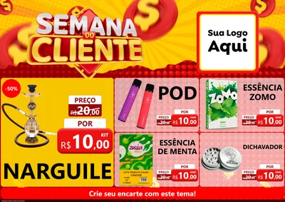 Modelo de Encarte para Encarte A4 Horizontal com o tema Semana do Cliente para Tabacaria