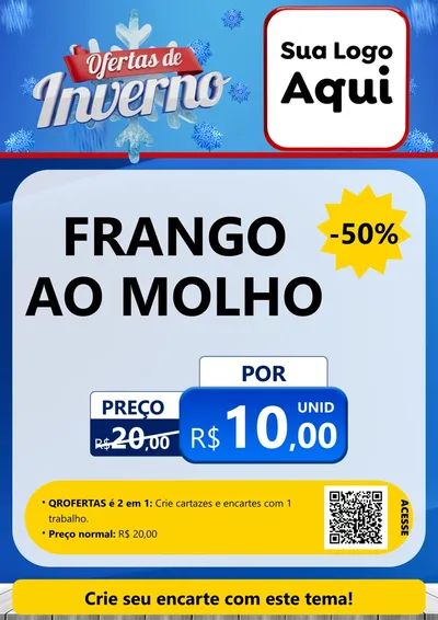 Modelo de Cartaz para Cartaz A4 Vertical com o tema Ofertas de Inverno para Restaurante