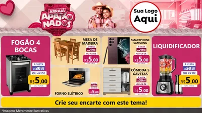 Modelo de TV para TV Horizontal com o tema Arraiá dos Apaixonados - Junina para Móveis e Eletro