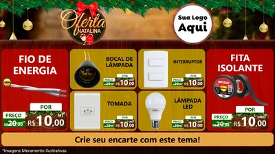 Modelo de TV para TV Horizontal com o tema Ofertas Natalina para Materiais Elétricos
