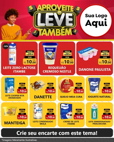 Modelo de Rede Social para Feed Instagram com o tema Aproveite e Leve Também para Frios e Laticínios