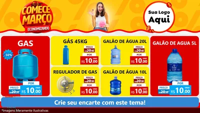 Modelo de TV para TV Horizontal com o tema Comece Março Economizando para Água e gás
