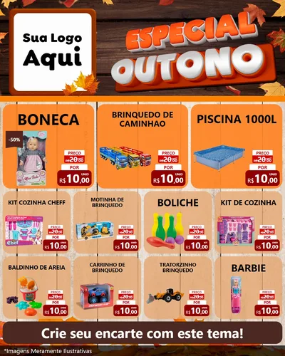 Modelo de Rede Social para Feed Instagram com o tema Especial Outono para Brinquedos