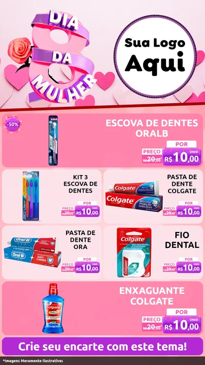 Modelo de TV para TV Vertical com o tema Dia da Mulher para Higiene Pessoal