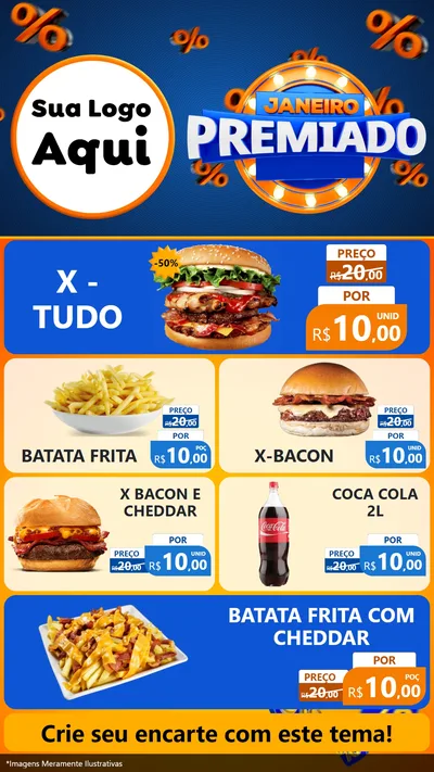 Modelo de TV para TV Vertical com o tema Janeiro Premiado para Hamburgueria