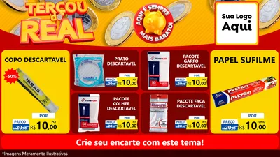 Modelo de TV para TV Horizontal com o tema Terçou do Real para Embalagens