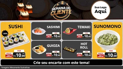 Modelo de TV para TV Horizontal com o tema Semana do Cliente para Comida japonesa