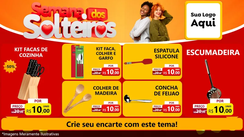 Modelo de TV para TV Horizontal com o tema Semana dos Solteiros para Utilidades Domésticas