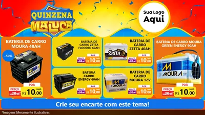 Modelo de TV para TV Horizontal com o tema Quinzena Maluca para Baterias Elétricas