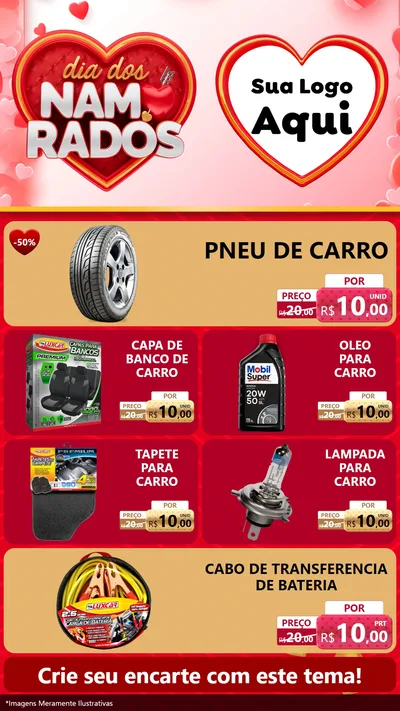 Modelo de TV para TV Vertical com o tema Dia dos Namorados para Auto peças