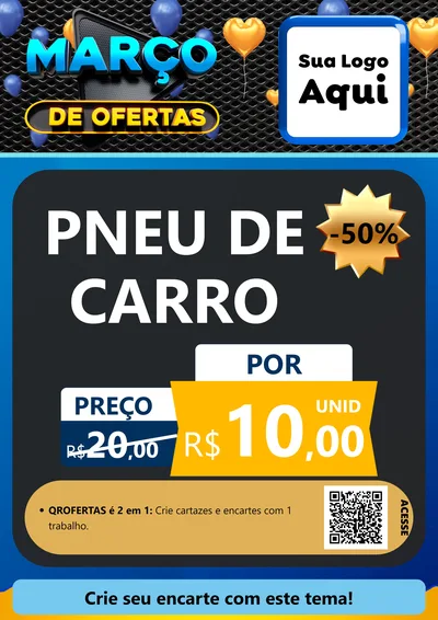 Modelo de Cartaz para Cartaz A4 Vertical com o tema Março de Ofertas para Auto peças