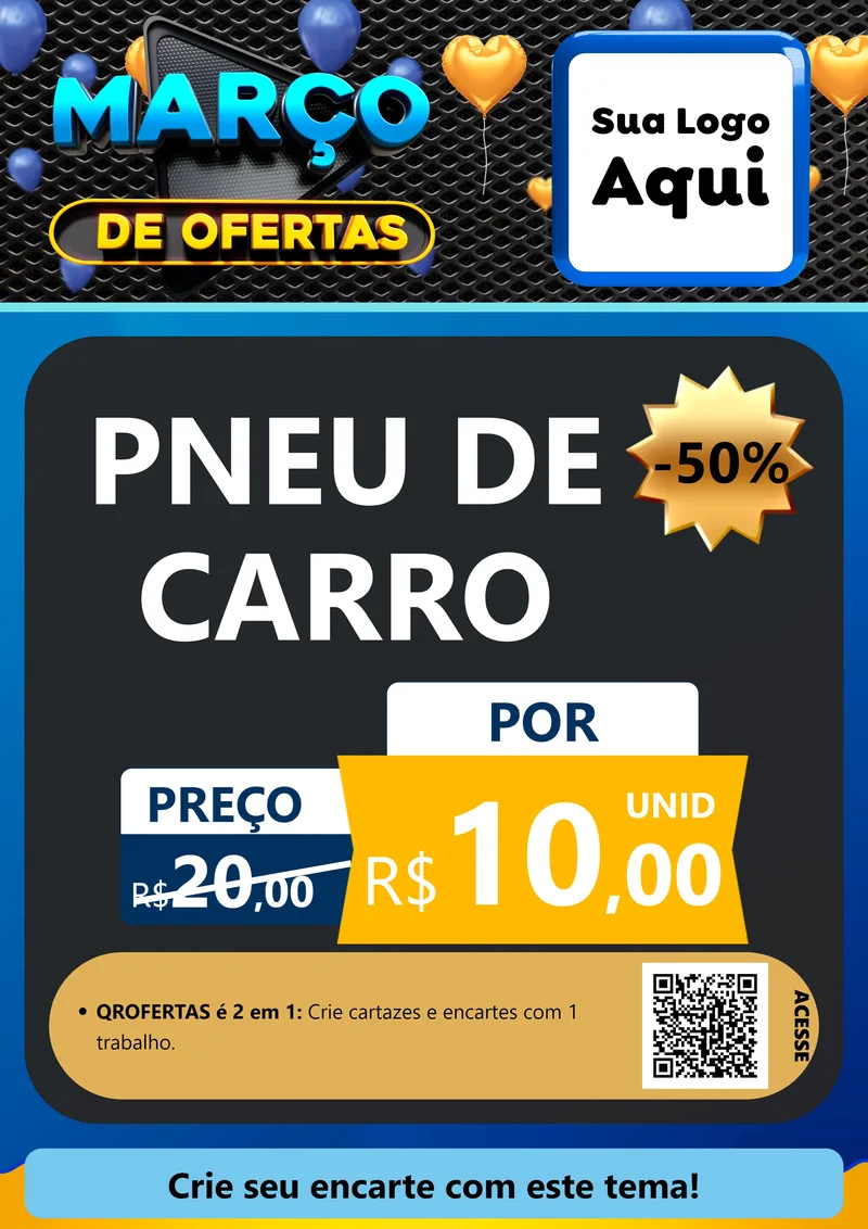 Modelo de Cartaz para Cartaz A4 Vertical com o tema Março de Ofertas para Auto peças