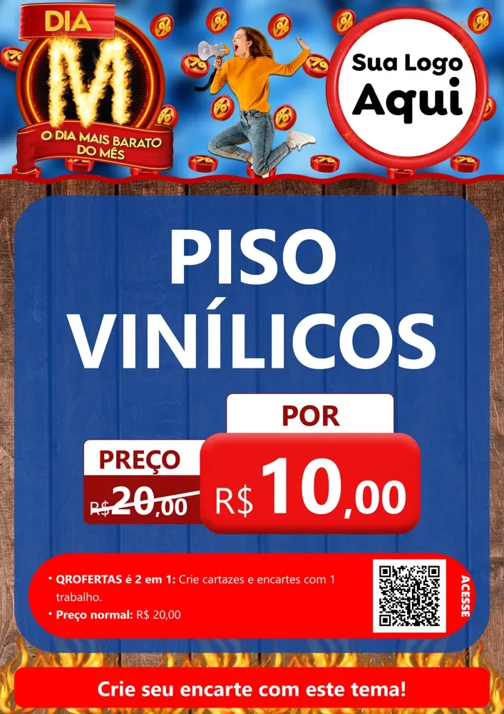 Modelo de Cartaz para Cartaz A4 Vertical com o tema Dia M - O Dia Mais Barato Do Mês para Material para Construção