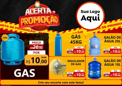Modelo de Encarte para Encarte A4 Horizontal com o tema Alerta de Promoção para Água e gás