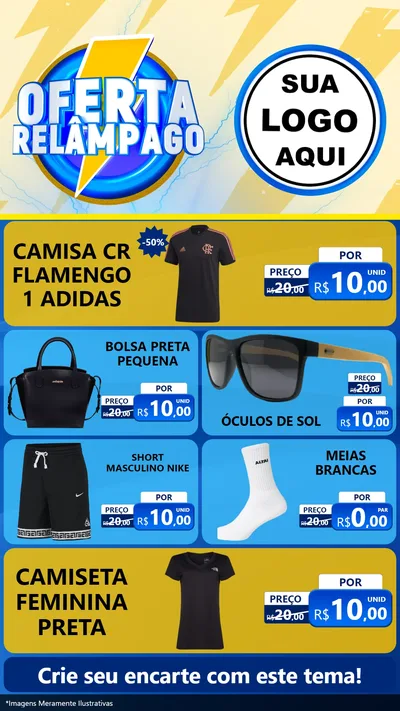 Modelo de TV para TV Vertical com o tema Oferta Relâmpago para Roupas e acessórios