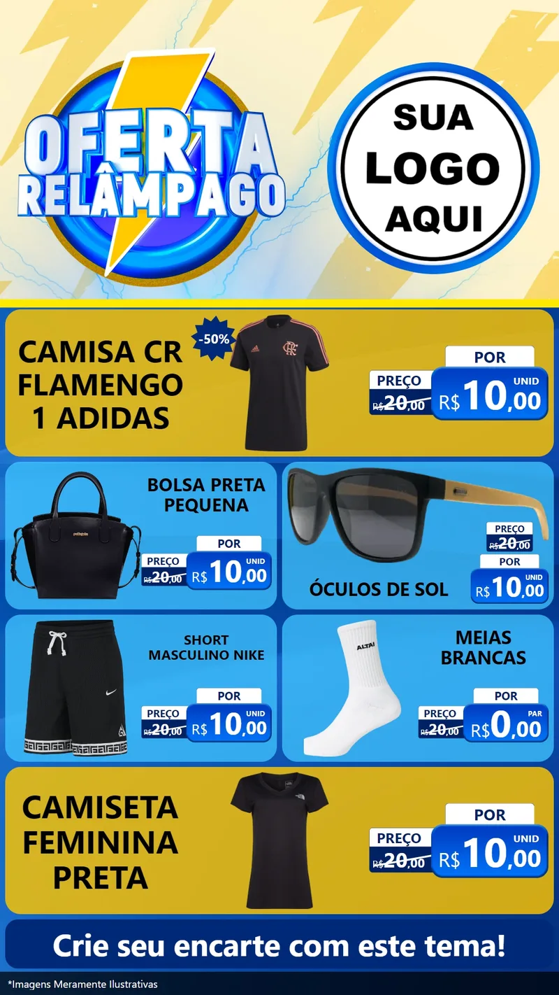 Modelo de TV para TV Vertical com o tema Oferta Relâmpago para Roupas e acessórios