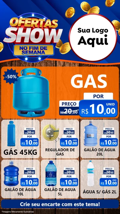 Modelo de Rede Social para Stories com o tema Ofertas Show No Fim De Semana para Água e gás