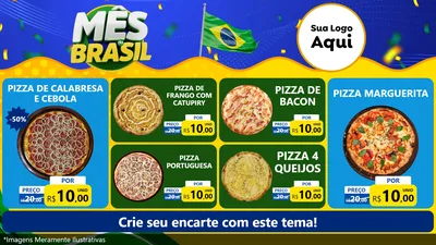 Modelo de TV para TV Horizontal com o tema Mês do Brasil para Pizzaria