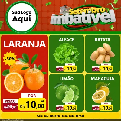Modelo de Rede Social para Feed Facebook com o tema Setembro Imbatível para Hortifrúti