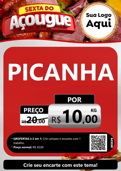 Modelo de Cartaz para Cartaz A4 Vertical com o tema Sexta do Açougue para Açougue