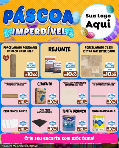 Modelo de Rede Social para Feed Instagram com o tema Páscoa Imperdível para Pisos e revestimentos