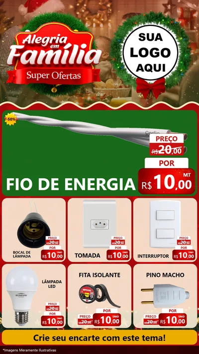 Modelo de Rede Social para Stories com o tema Alegria Em Família - Super Ofertas para Materiais Elétricos