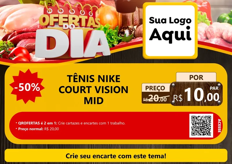 Modelo de Cartaz para Cartaz A4 Horizontal com o tema Ofertas do Dia para Calçados