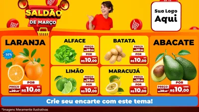 Modelo de TV para TV Horizontal com o tema Saldão de Março para Hortifrúti