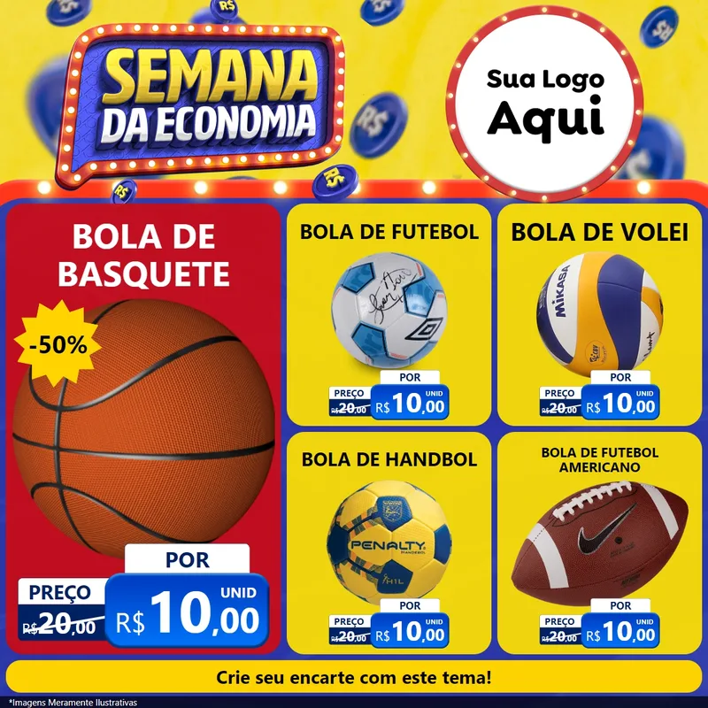 Modelo de Rede Social para Feed Facebook com o tema Semana da Economia para Artigos Esportivos