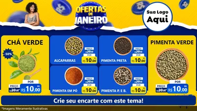 Modelo de TV para TV Horizontal com o tema Ofertas de Janeiro para Produtos Naturais