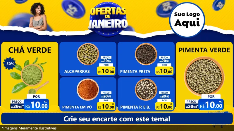 Modelo de TV para TV Horizontal com o tema Ofertas de Janeiro para Produtos Naturais