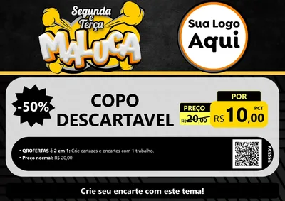 Modelo de Cartaz para Cartaz A4 Horizontal com o tema Segunda e Terça Maluca para Embalagens