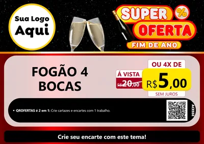 Modelo de Cartaz para Cartaz A4 Horizontal com o tema Super Oferta Fim de Ano para Móveis e Eletro