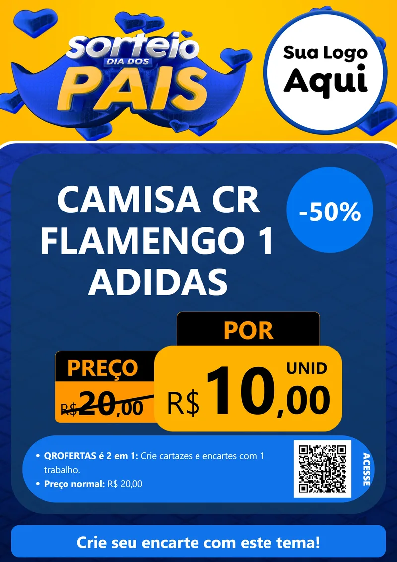 Modelo de Cartaz para Cartaz A4 Vertical com o tema Sorteio Dia dos Pais para Roupas e acessórios