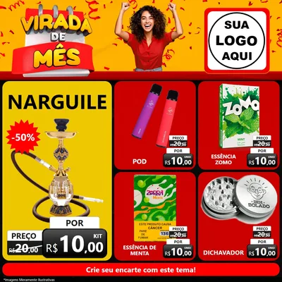 Modelo de Rede Social para Feed Facebook com o tema Virada de Mês para Tabacaria