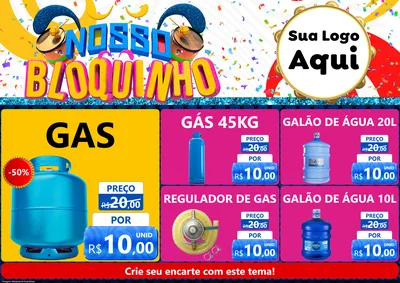 Modelo de Encarte para Encarte A4 Horizontal com o tema Nosso Bloquinho para Água e gás