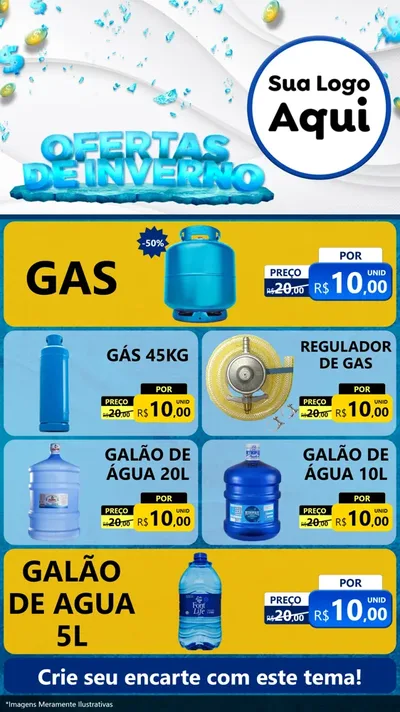 Modelo de TV para TV Vertical com o tema Ofertas de Inverno para Água e gás