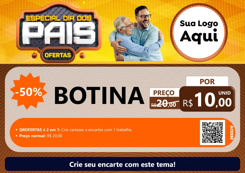 Modelo de Cartaz para Cartaz A4 Horizontal com o tema Especial Dia dos Pais para Agropecuária