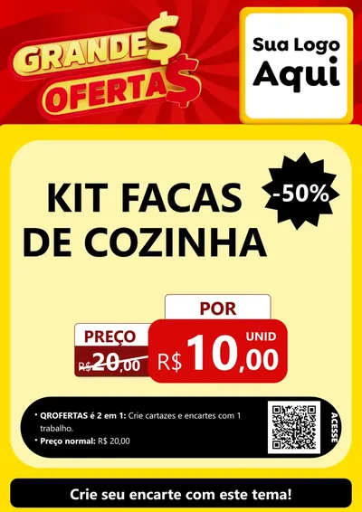 Modelo de Cartaz para Cartaz A4 Vertical com o tema Grandes Ofertas para Utilidades Domésticas