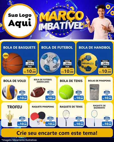 Modelo de Rede Social para Feed Instagram com o tema Março Imbatível para Artigos Esportivos