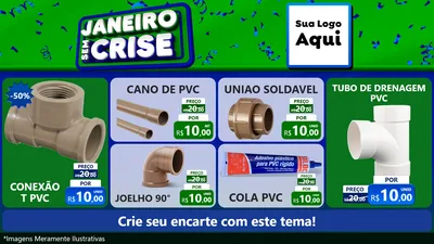 Modelo de TV para TV Horizontal com o tema Janeiro Sem Crise para Tubos e conexões