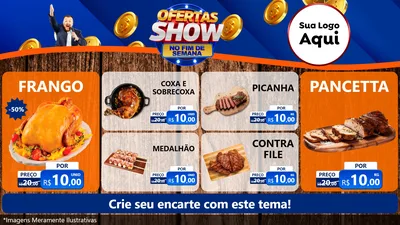 Modelo de TV para TV Horizontal com o tema Ofertas Show No Fim De Semana para Assados