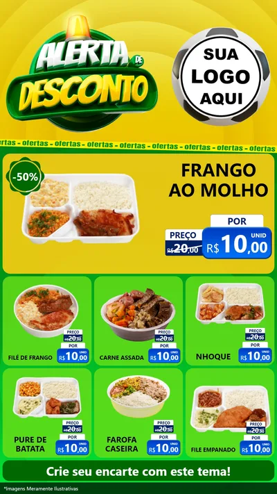 Modelo de Rede Social para Stories com o tema Alerta de Desconto para Restaurante
