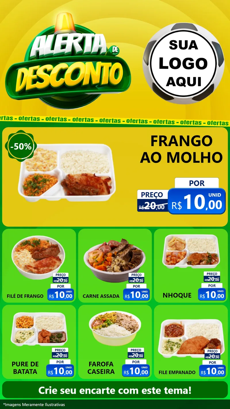 Modelo de Rede Social para Stories com o tema Alerta de Desconto para Restaurante