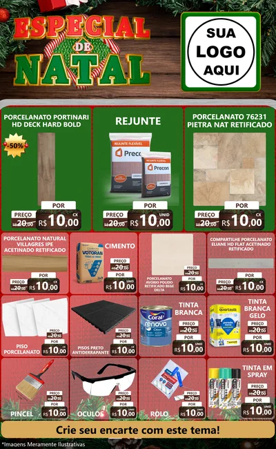 Modelo de Encarte para Encarte Grande com o tema Especial de Natal para Pisos e revestimentos