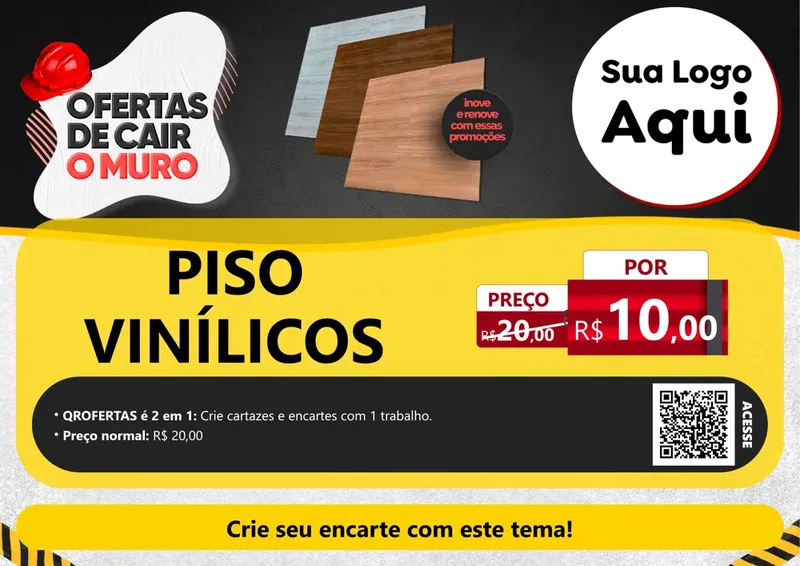 Modelo de Cartaz para Cartaz A4 Horizontal com o tema Material de construção para Material para Construção