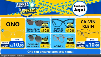 Modelo de TV para TV Horizontal com o tema Alerta de Ofertas para Óticas