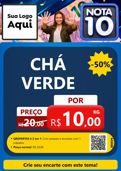 Modelo de Cartaz para Cartaz A4 Vertical com o tema Nota 10 para Produtos Naturais