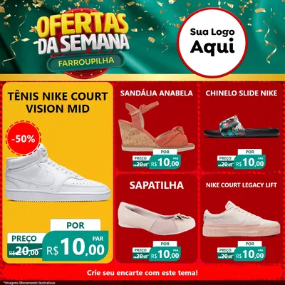 Modelo de Rede Social para Feed Facebook com o tema Ofertas da Semana Farroupilha para Calçados