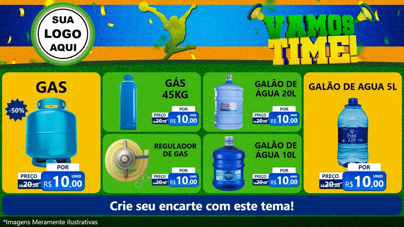 Modelo de TV para TV Horizontal com o tema Vamos Time! para Água e gás